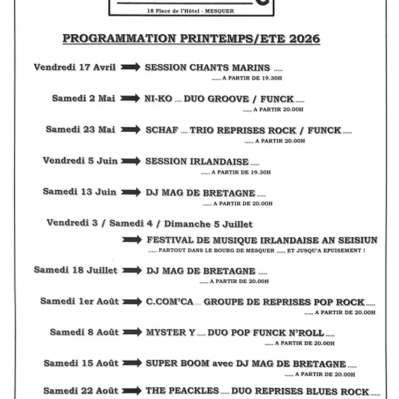 Mesquer-Quimiac - Concert Skipper -programmation
