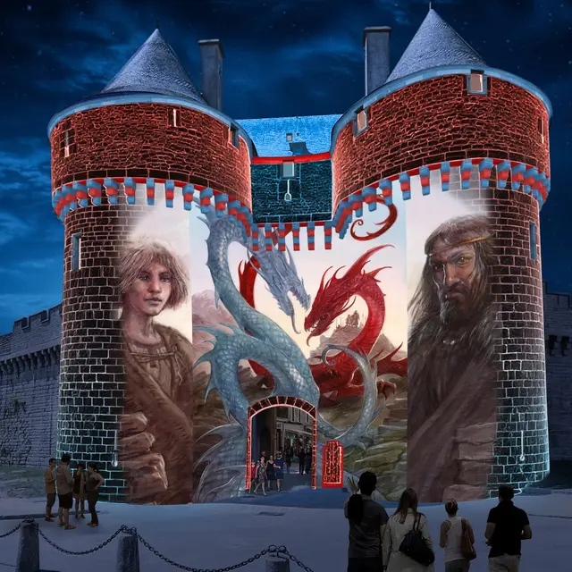 Projection nocturne John Howe - Remparts de Guérande