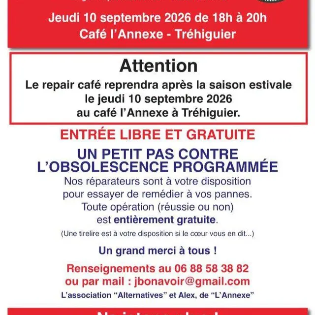 Repair café de Pénestin - Café l'Annexe - Pénestin