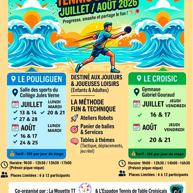Stage de tennis de table - Le Pouliguen