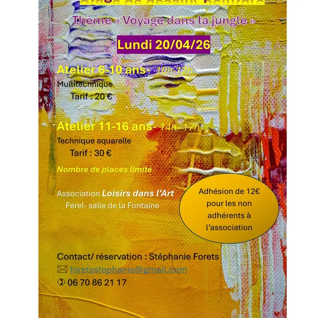 Stage dessin/peinture jeunes - Loisirs dans l'Art - Férel