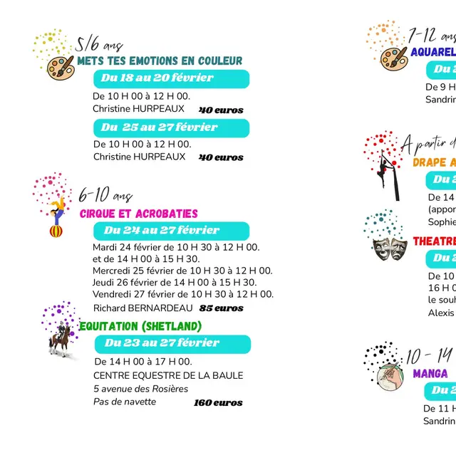 Stages de Février - Cirque et acrobaties - La Baule