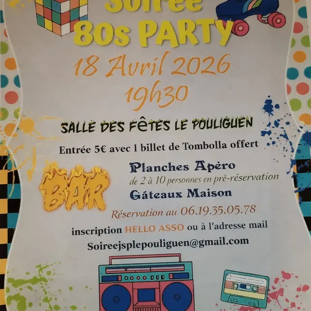 Soirée 80s party JSP - Le Pouliguen