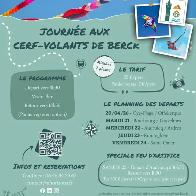 NHORIZONS, navettes cerfs-volants Berck depuis StO