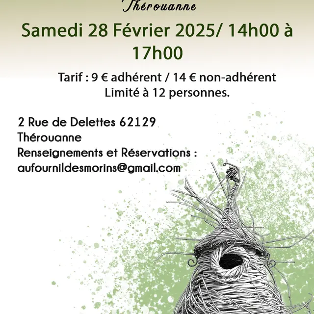 Au Fournil des Morins, Atelier vannerie le 28 février