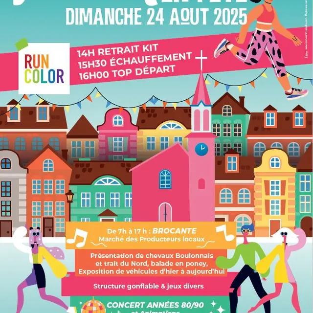 Affiche Fauqu'en Fête et Run Color