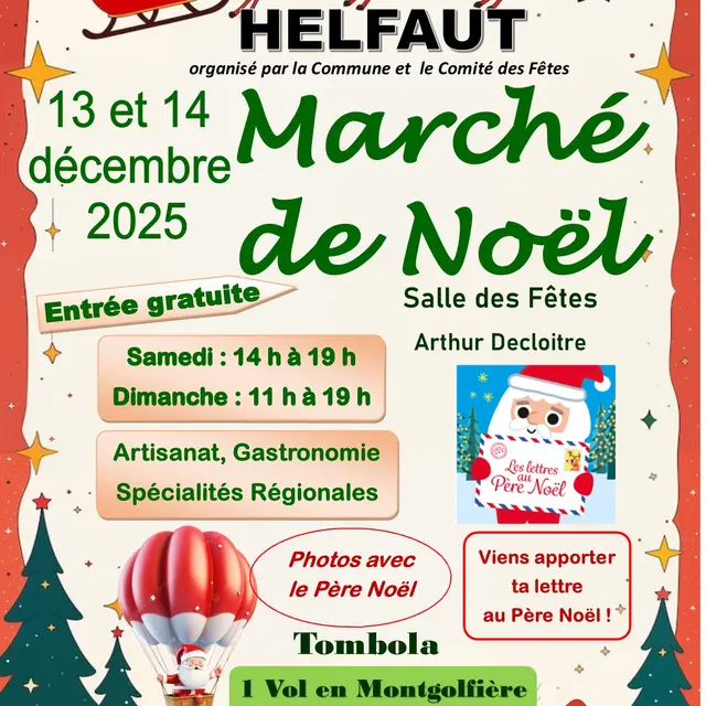 Affiche Marché de Noël d'Helfaut 2025