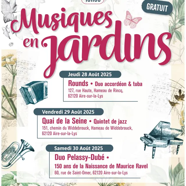 Affiche Musiques en Jardins 2025