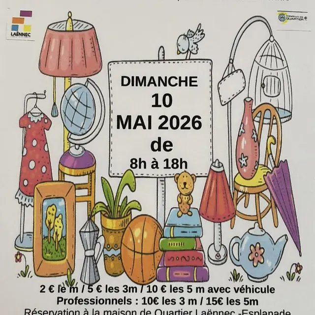 Affiche brocante Laënec-Esplanade de Saint-Omer 10 mai 2026