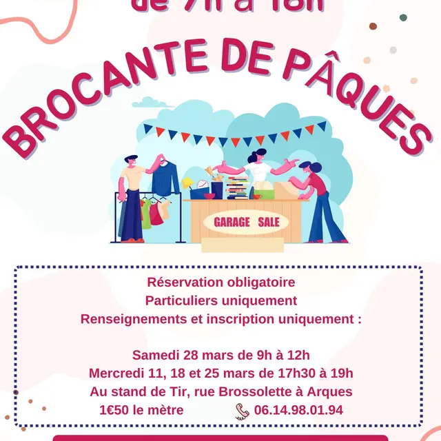 Affiche brocante d'Arques du 6 avril 2026
