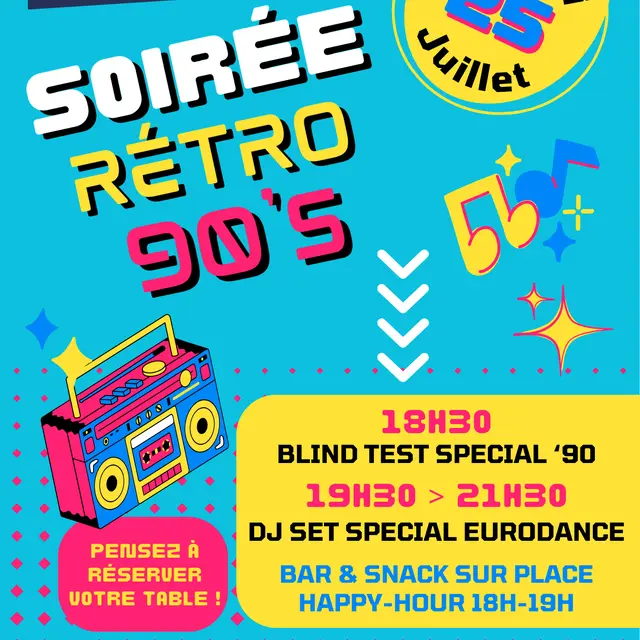 Affiche Soirée Rétro