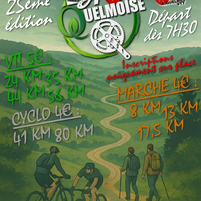 25e édition de La Quelmoise, rando à pied, cyclo/VTT, dimanche 1er mars 2026