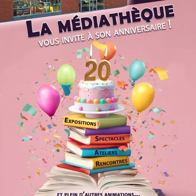 Affiche 20 ans médiathèque