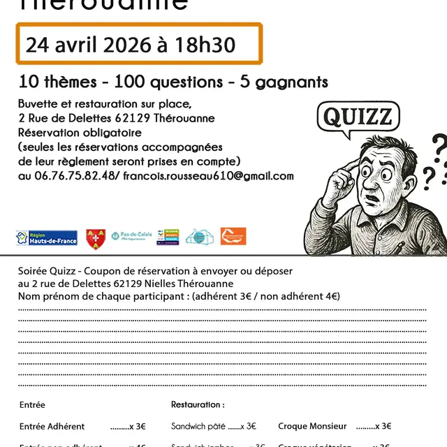 Bulletin soiree quizz Au Fournil des Morins