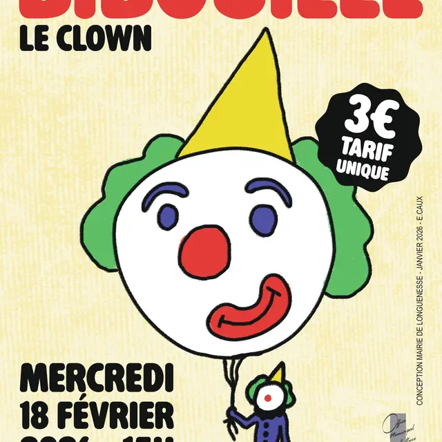 18 février, Spectacle Bidouille le clown (2-12 ans) à Longuenesse