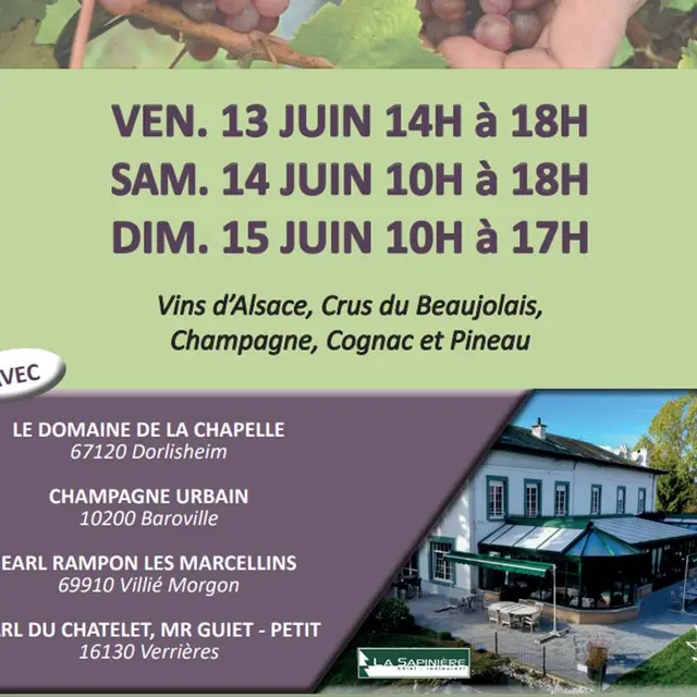 Du 13 au 15 juin, Dégustation-vente à l'Hôtel-restaurant La Sapinière à Wisques