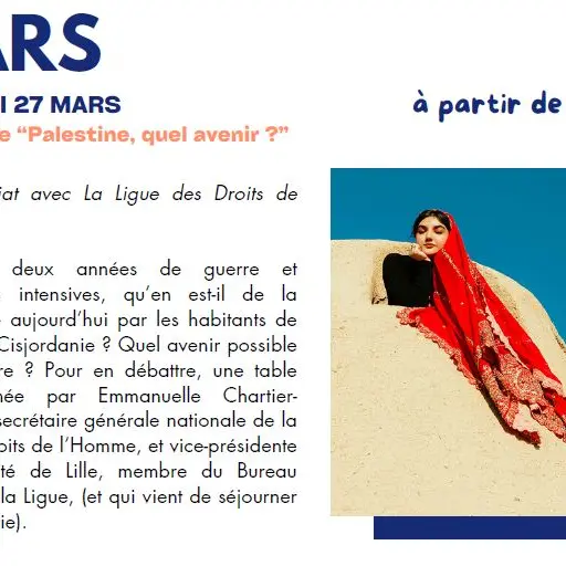 27 mars à La Coupole : Table ronde Palestine, quel avenir?
