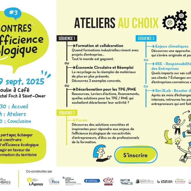 29 septembre, Ateliers efficience écologique