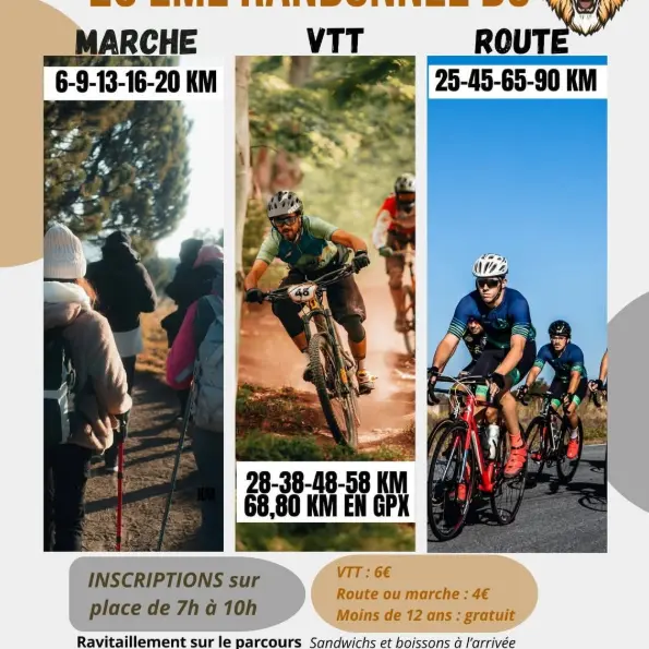 9 août, 29e Rando du Lion : Marche VTT et Cyclo route