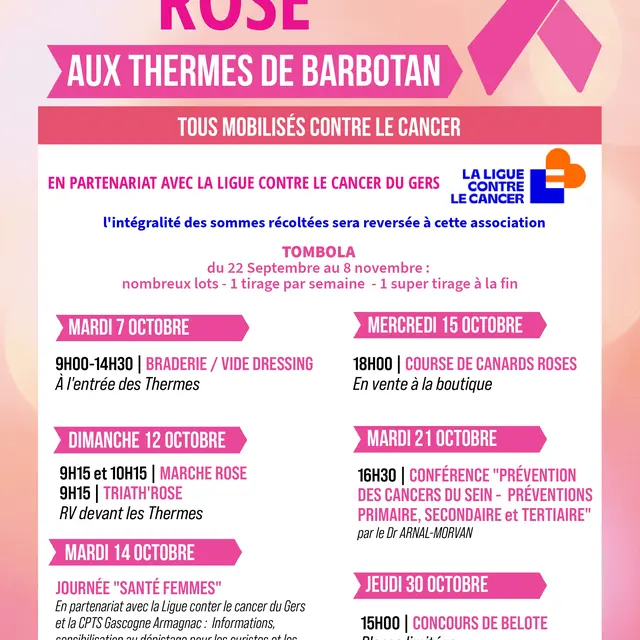 Animations Octobre Rose aux Thermes de Barbotan_Cazaubon