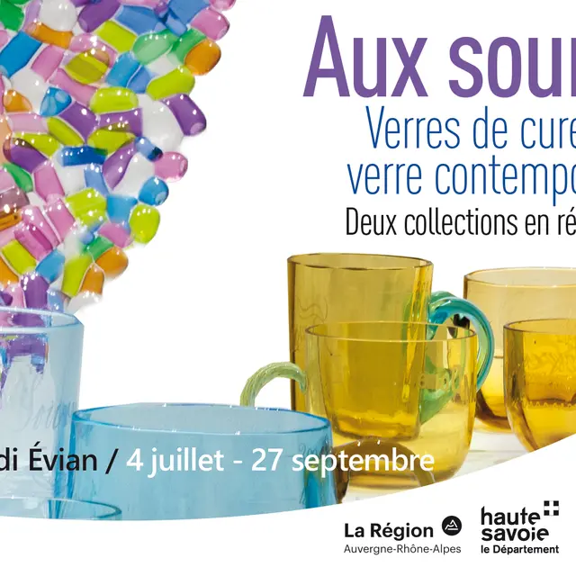 Exposition « Aux Sources - Verres de cure & Verre contemporain. Deux collections en résonance »_Évian-les-Bains