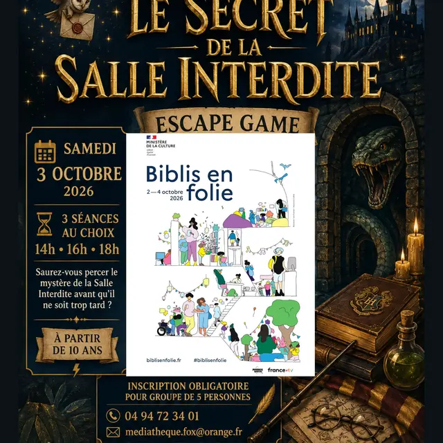 Escape Game : Le secret de la salle interdite (à partir de 10 ans) | Biblis en folie_Fox-Amphoux