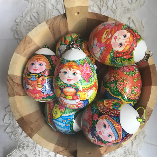 les oeux de Pâques décorés.