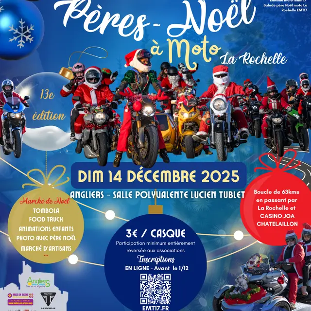 Balade des Pères Noël à moto_Châtelaillon-Plage