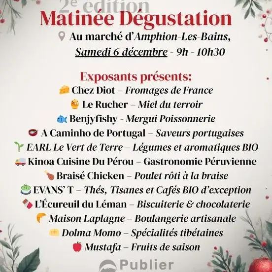 Matinée dégustation au marché à Publier