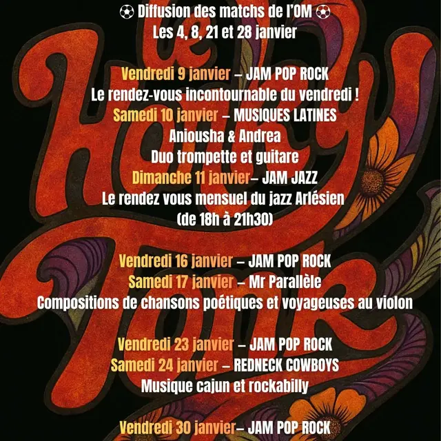Programme - Honky Tonk Bar Janvier_Arles