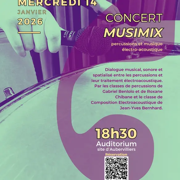 Concert Musimix, percussions et musique électro-acoustique_Aubervilliers