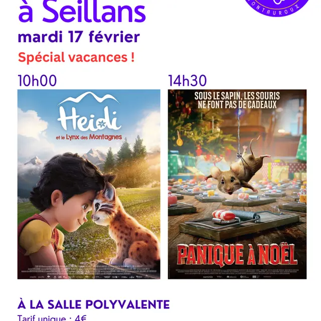 Cinéma pour enfants au village de Seillans - 2 séances à 10h et 14h30_Seillans