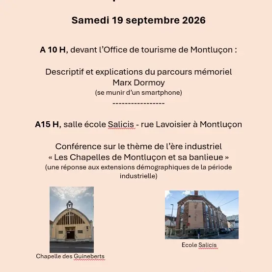 JEP 2026 : Descriptif et explication sur le Parcours mémoriel Marx Dormoy_Montluçon