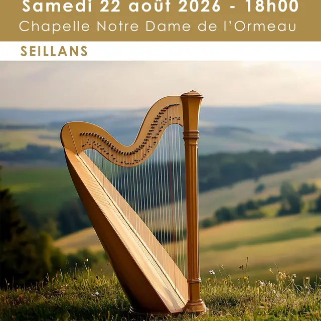 Concert gratuit Deux Harpes à la chapelle Notre-Dame de l'Ormeau_Seillans