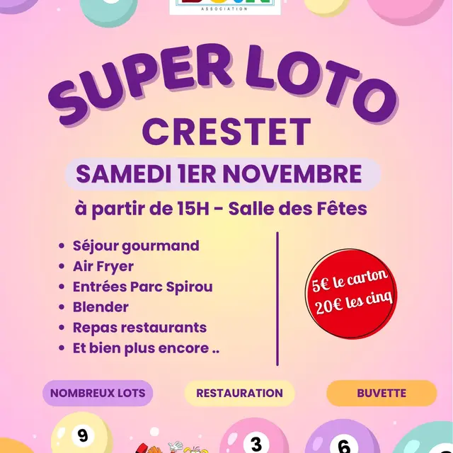 Loto - Association C'est tout bon_Crestet