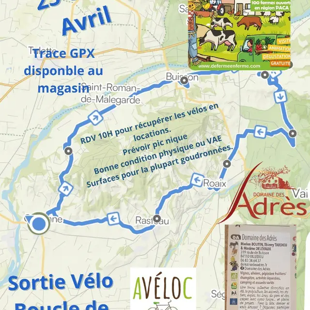 Sortie Vélo : De Ferme en Ferme avec AVÉLOC_Cairanne