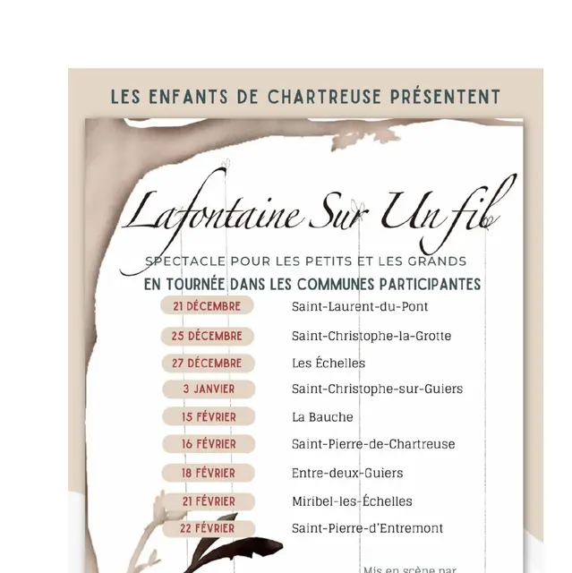 Les enfants de Chartreuse présentent : La Fontaine sur un fil_Entre-deux-Guiers