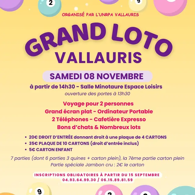 Grand Loto de l'UNRPA Vallauris_Vallauris Golfe - Juan
