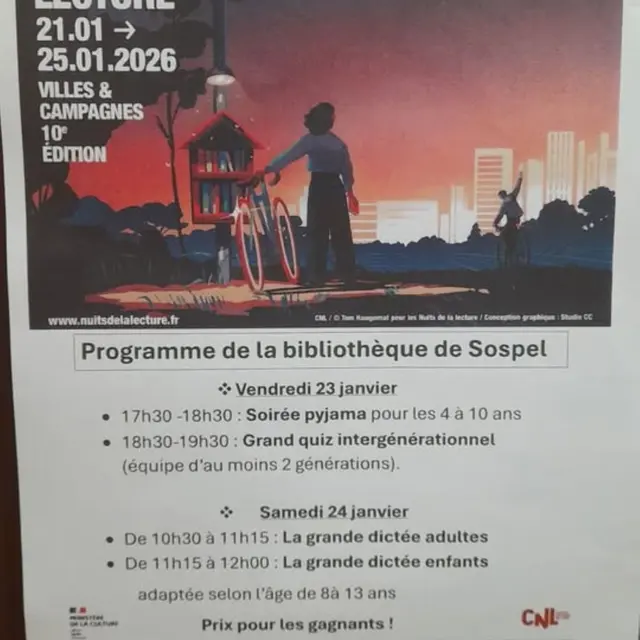 Nuit de la lecture 10e édition, Villes et Campagnes à Sospel_Sospel