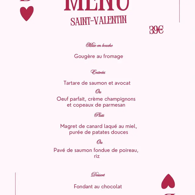 Menu de la Saint-Valentin au Lou Castelet_Beaumes-de-Venise