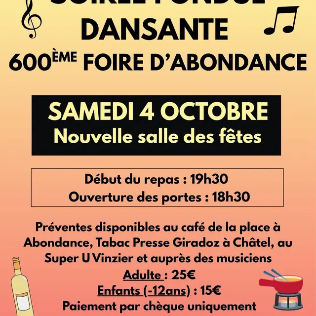 SOIRÉE FONDUE de l'Harmonie d'Abondance_Abondance