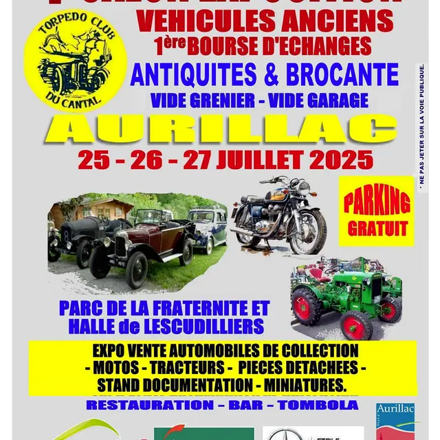 4ème salon exposition de véhicules anciens / Bourse d’échanges / Torpedo club_Aurillac