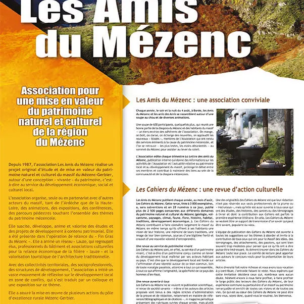 Présentation des Cahiers du Mézenc_Le Chambon-sur-Lignon