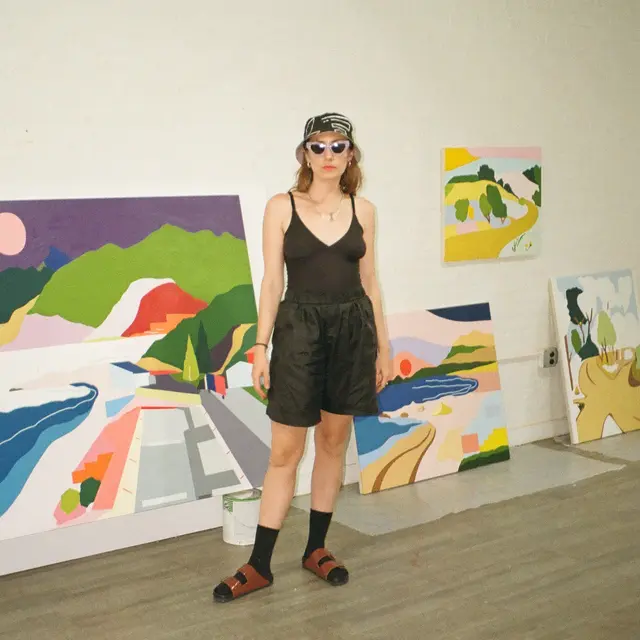 Tessa Perutz in the studio