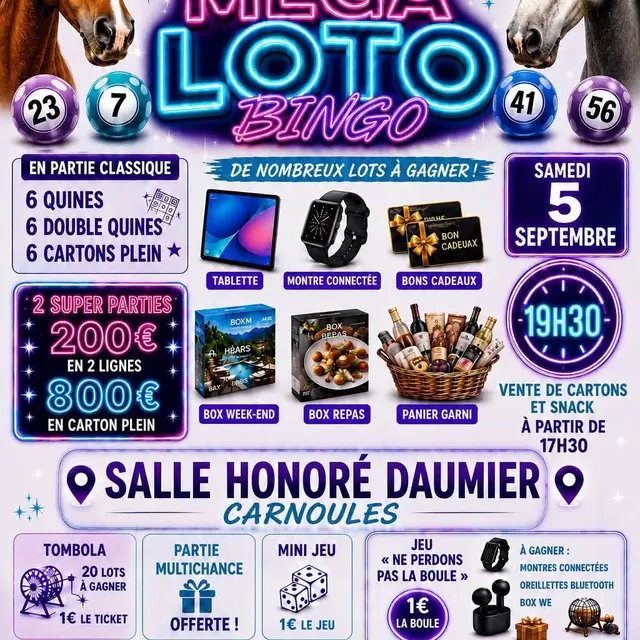 Méga loto bingo de l'association Univers Libre_Carnoules
