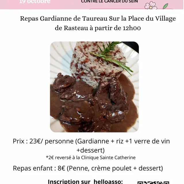 Repas Gardiane  - Octobre Rose à Rasteau_Rasteau