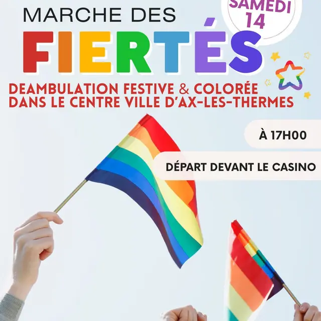 Marche des fiertés dans le centre ville d’Ax les Thermes