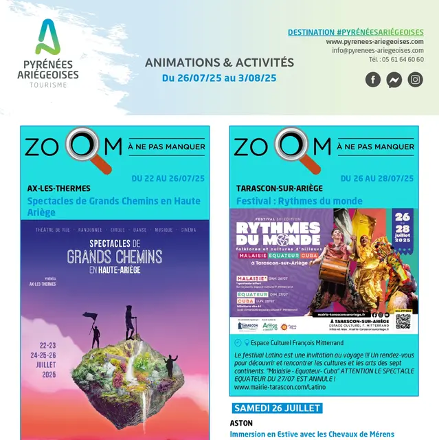 Programme des animations et des activités des Pyrénées Ariégeoises_Ax-les-Thermes