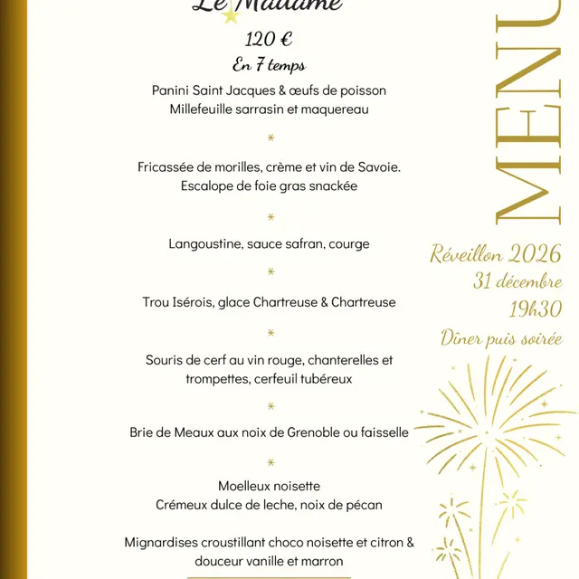 Menu du réveillon 31.12