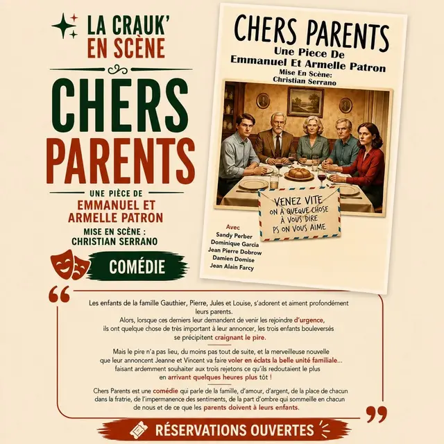 Festival théâtre dans les vignes : Chers parents_La Crau